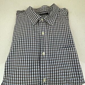 Banana Republic Camden Fit Men's L Brown Checkered Shirt